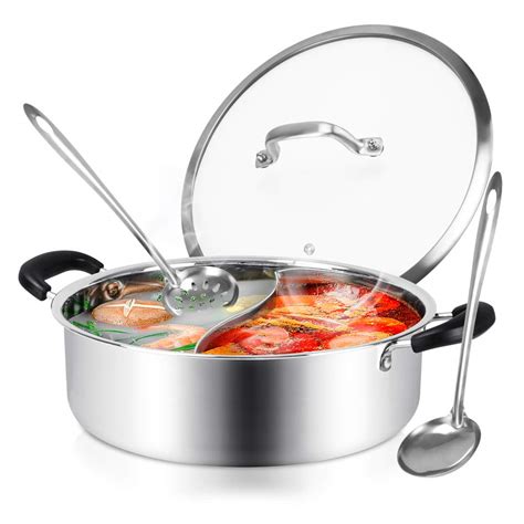 Hot Pot With Divider Shabu Shabu Hot Pots Food Grade Stainless Steel