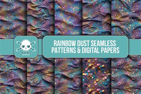 Rainbow Dust Seamless Patterns Graphic By Sasyall Graphics Creative