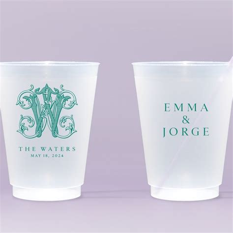 Custom Frosted Plastic Cups Initial Etsy