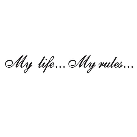 Ronshin Automatic Sticker My Life My Rules Words Pattern Car Stickers