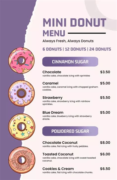 Donut Menu Templates - Customize & Download (Free)