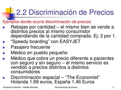 PPT 2 2 Discriminación de Precios PowerPoint Presentation free