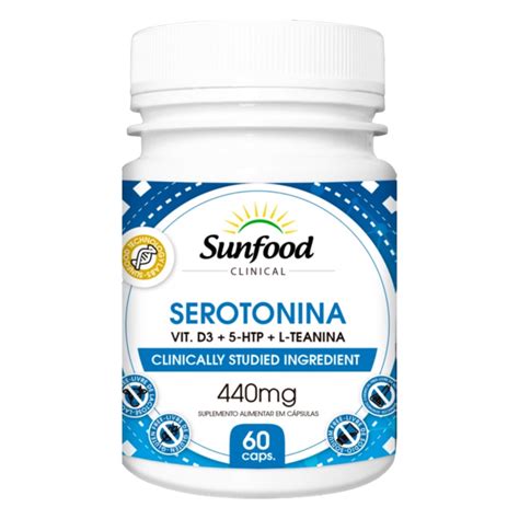 Serotonina Vit D3 5HTP L Teanina Sunfood 60 Cápsulas Shopee Brasil