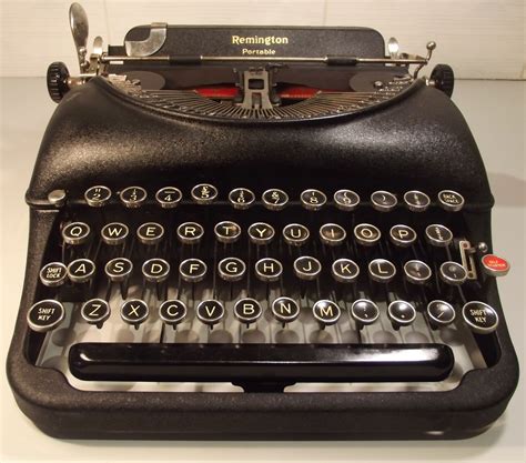 Oz Typewriter Remington 5 Red Keyed Self Starter Portable Typewriter