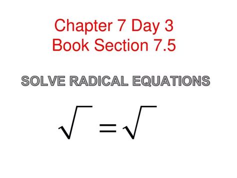 Ppt Solve Radical Equations Powerpoint Presentation Free Download Id 2051506