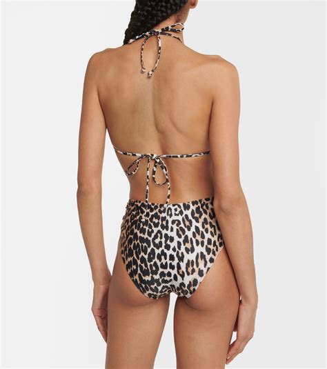 Leopard Print Bikini Bottoms In Brown Ganni Mytheresa