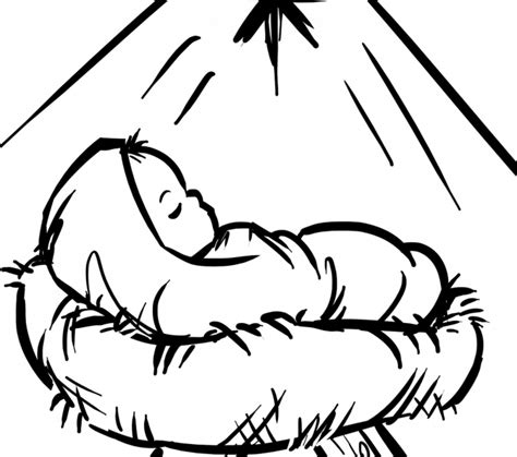 Baby Jesus In A Manger Coloring Pages At Getcolorings Free