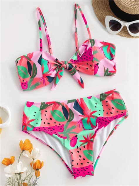 Ba Ador Bikini Con Estampado Floral Con Nudo