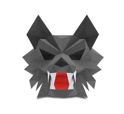 DIY Werewolf Mask Template Low Poly Paper Craft Project Wolf - Etsy