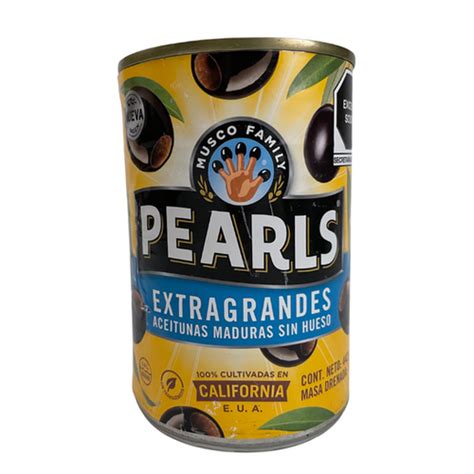 ACEITUNAS NEGRAS MADURAS SIN HUESO PEARLS 442gr DAC Cancún