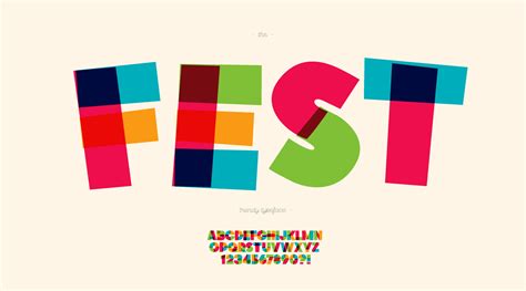 Fest Font Color Style Trendy Typography 7654917 Vector Art At Vecteezy