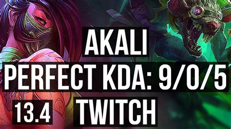 Akali Vs Twitch Mid 9 0 5 Legendary 600 Games Euw Grandmaster