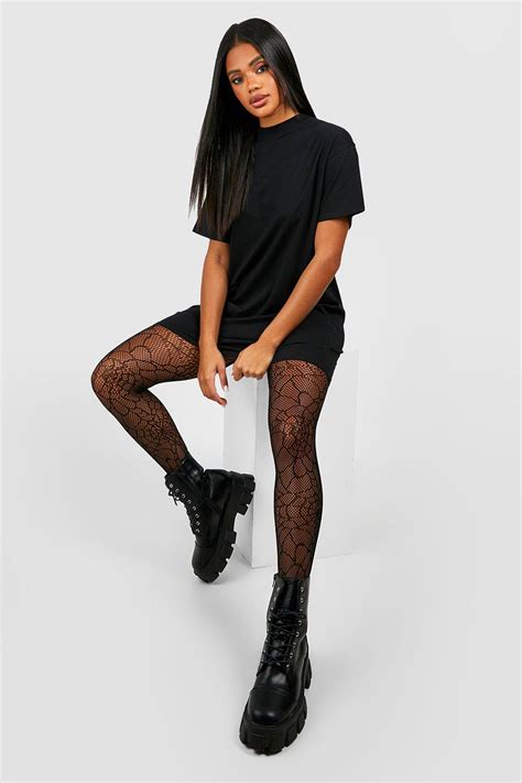 Boohoo Halloween Cobweb Pattern Tights Debenhams