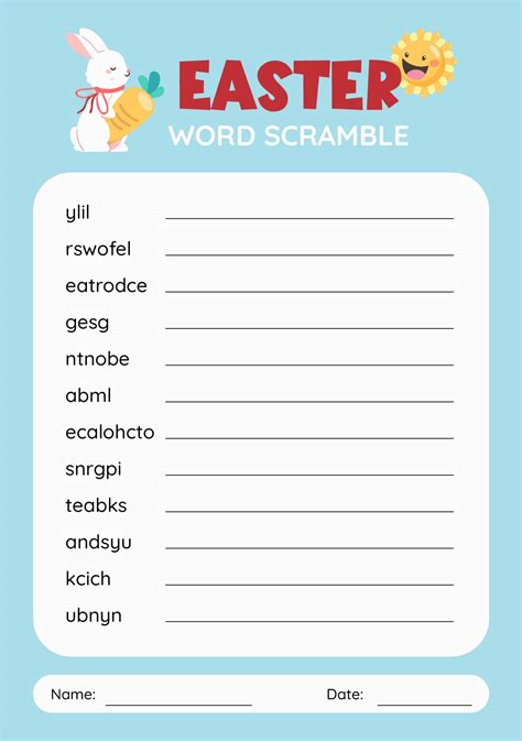 4 Best Easter Word Scramble Printable Printablee In 2023 Word