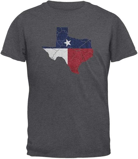 Texas State Flag Distressed Silhouette Mens T Shirt