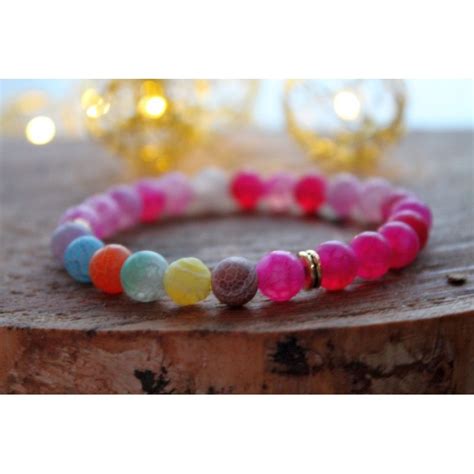 Chakra Armband Aus Natursteinperlen Mm Innenumfang Cm Rosa