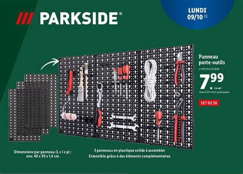 Promo Parkside Panneau Porte Outils Chez Lidl Icatalogue Fr