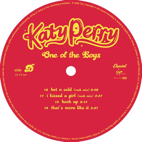 Katy Perry - One of the Boys (Vinyl Label D) by rodrigomndzz on DeviantArt