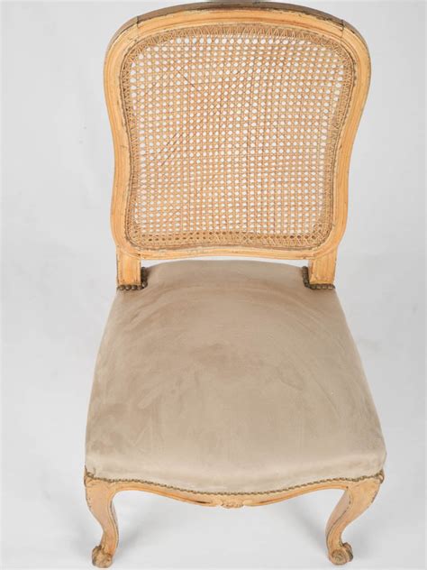 8 French Rattan Back Dining Chairs W Suede Chez Pluie