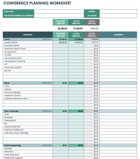 Event Planning Template Excel ~ Excel Templates