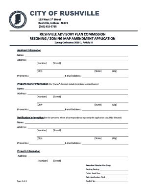Fillable Online Cityofrushville In Rezoning Zoning Map Amendment