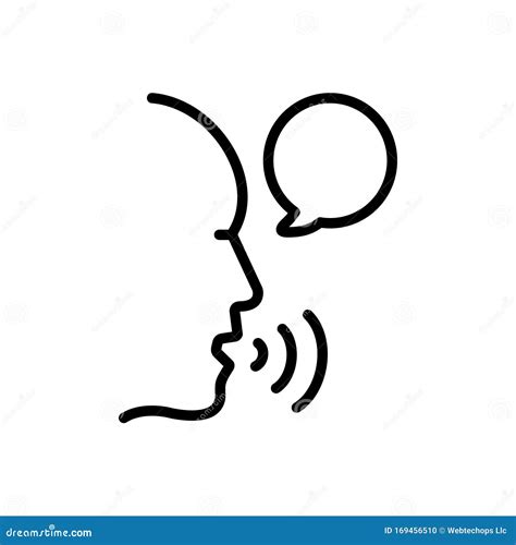 O Que Quer Dizer Ícone - Ícone De Linha Preta Para Digitar, Dizer E Falar Ilustração do Vetor ...