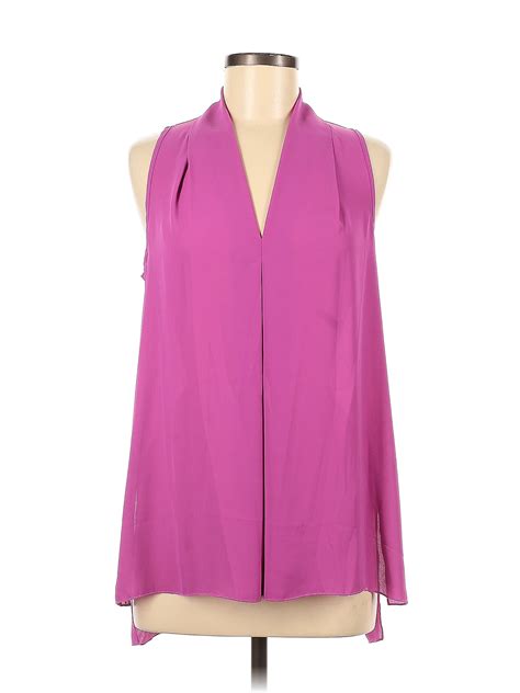 Spense 100 Polyester Solid Purple Sleeveless Blouse Size M 64 Off