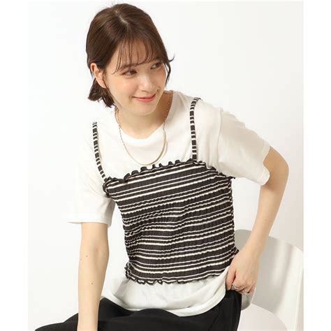 キューティーブロンド Cutie Blonde 洗えるキャミレイヤード風Tシャツ チャコールグレー 314 ファッション通販 MAGASEEK マガシーク