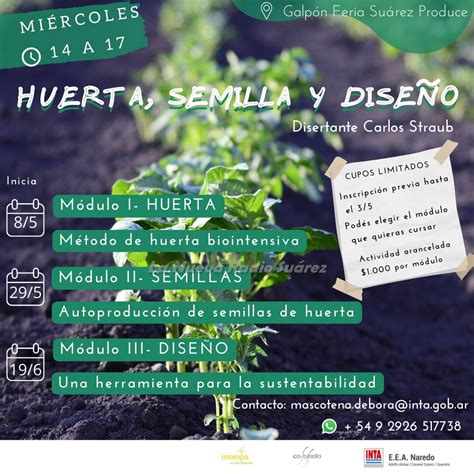 El Inta Invita A Dos Cursos Sobre Huerta Y Jardiner A En El Galp N De