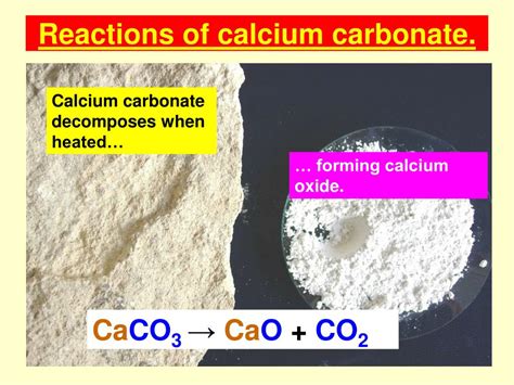 PPT - Reactions of calcium oxide, hydroxide, carbonate and bicarbonate ...