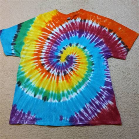 2xl Tie Dye Tshirt Yin Yang Rainbow Spiral Etsy