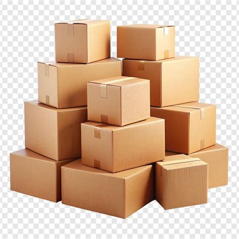 Cardboard Boxes Isolated On Transparent Background Premium Ai