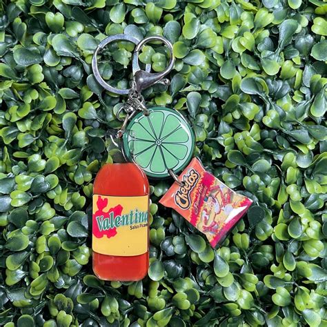 Valentina Hot Sauce Keychain Chips And Hot Sauce Keychain Mothers Day Gift Etsy