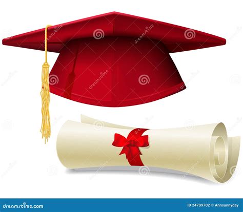 Graduation Cap And Diploma Stock Vector Illustration Of Diploma 24709702