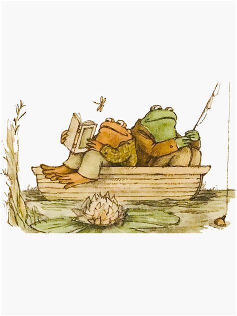 Frog And Toad Fishing Sticker For Sale By Haychis Redbubble