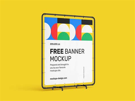 Free Square Event Banner Stand Mockup PSD Set Good Mockups