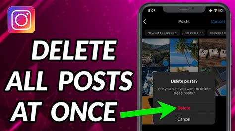 How To Delete All Instagram Posts At One Time Youtube