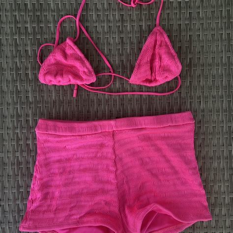 Triangl Bikini Top And Shorts Super Cute Set Depop