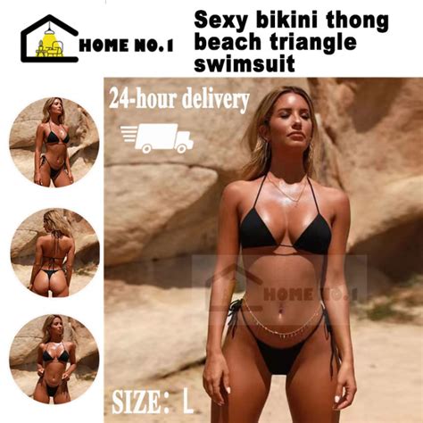 Ph Stockwomen Sexy Bikini Bra Tie Side G String Thong Beach Triangle Swimwear Lazada Ph