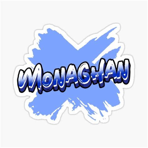 Monaghan County New With Blue Background Sticker For Sale By Paulireland2022 Redbubble