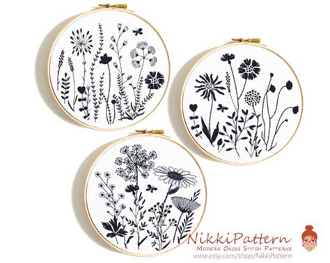 Wildflowers Cross Stitch Pattern Modern Cross Stitch Pattern - Etsy