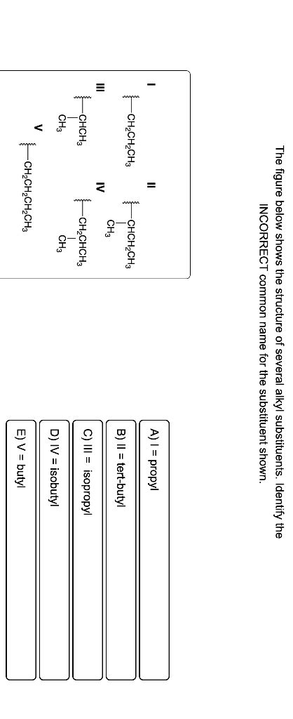 Solved The figure below shows the structure of several alkyl | Chegg.com