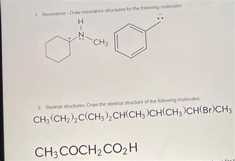 Solved Please Help 1 Resonance Draw Resonance Structur