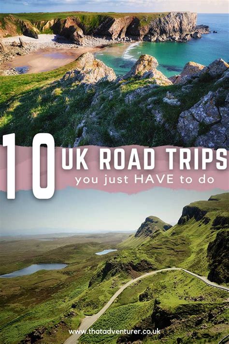 The Coastline With Text Overlay That Reads 10 Uk Road Trips You Just