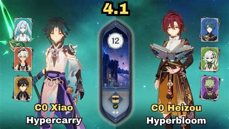 C0 Xiao Hypercarry C6 Heizou Hyperbloom 4 1 Spiral Abyss Floor 12