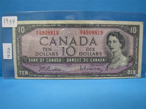 1954 Canadian 10 Dollar bill