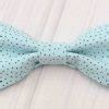 Aqua With Brown Dots Bow Tie Labor Of Love Baby Boutique