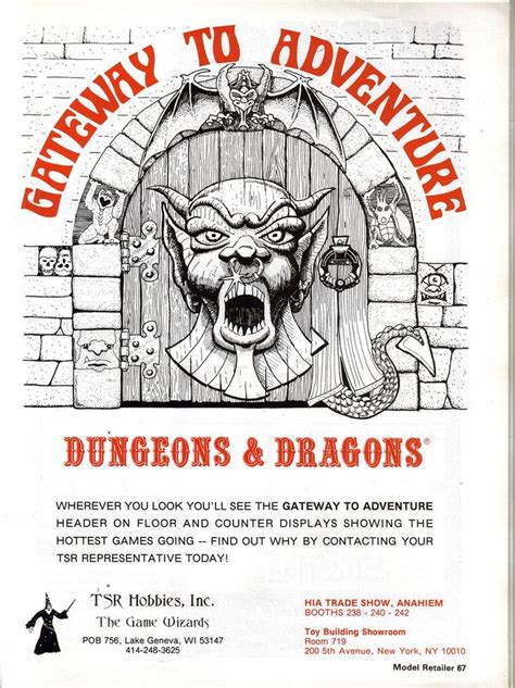 Gateway To Adventure Dungeons And Dragons Advertisement Dungeons