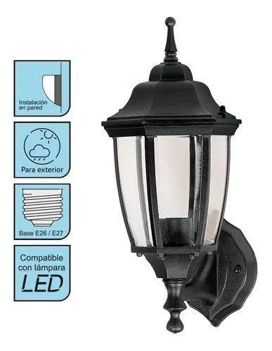 Arbotante Farol Soportado Negro 1xe26 Volteck 47289 Envío gratis