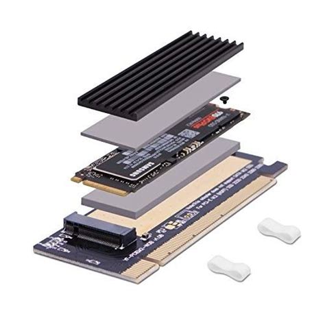 EZDIY-FAB NVME PCIe Adapter, M.2 NVME SSD to PCI Express Adapter with Heat Sink ,Only Support ...